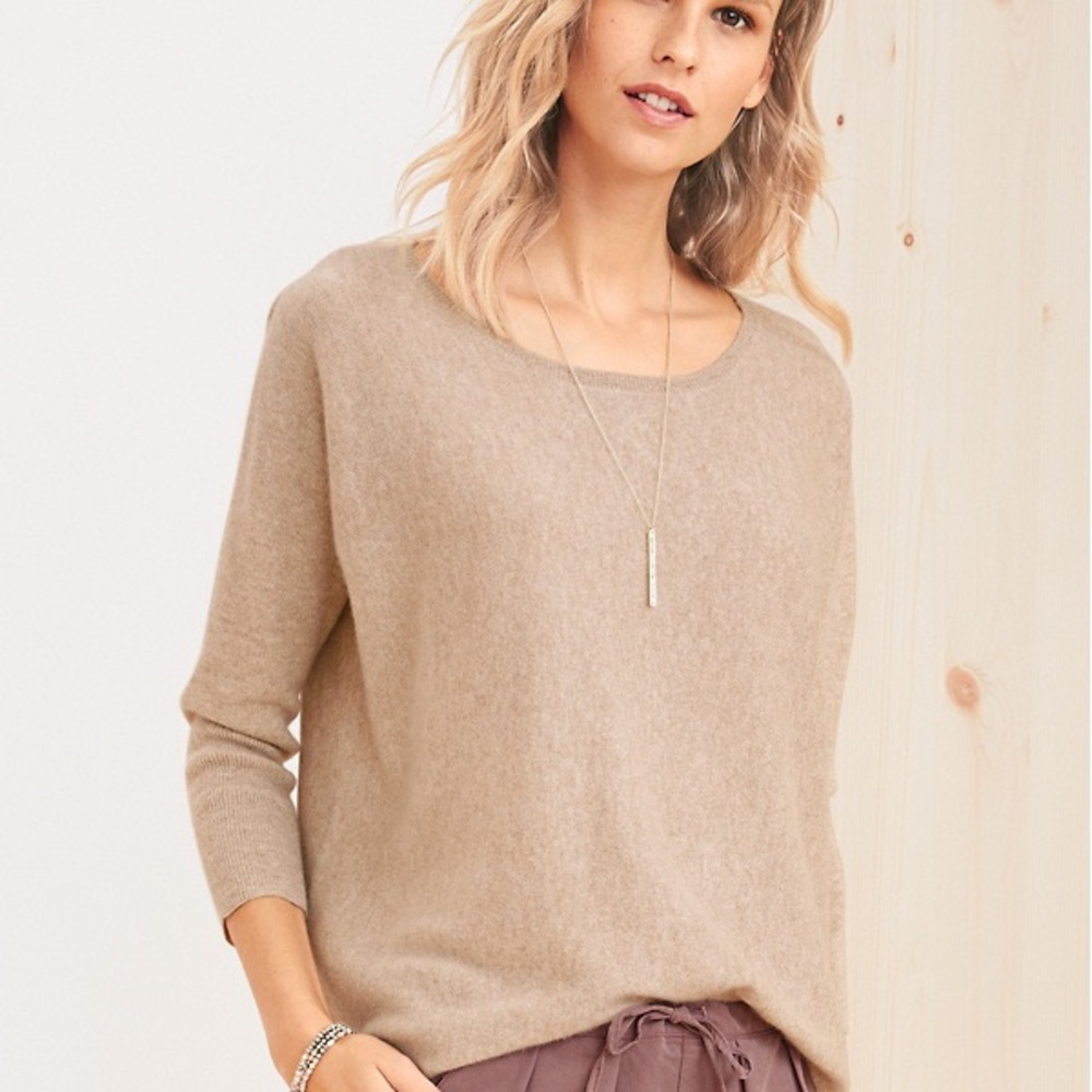 Garnet Hill Cropped Cashmere Sweater S Women